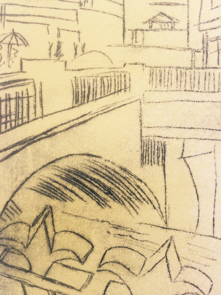 "Lancashire bridge" Drypoint