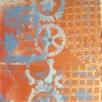 Gelli print with stencil.
