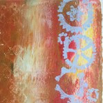 Gelli print with stencil.