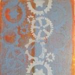 Gelli print with stencil.