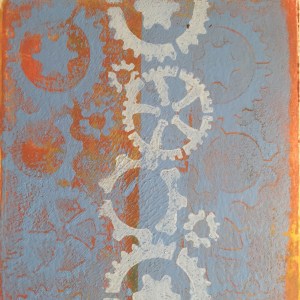 Gelli print with stencil.