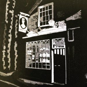 Queens Head pub (Etching Aquatint)