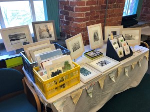 My stall at the Manchester Print Fair, Hatworks,Stockport on 2nd February.