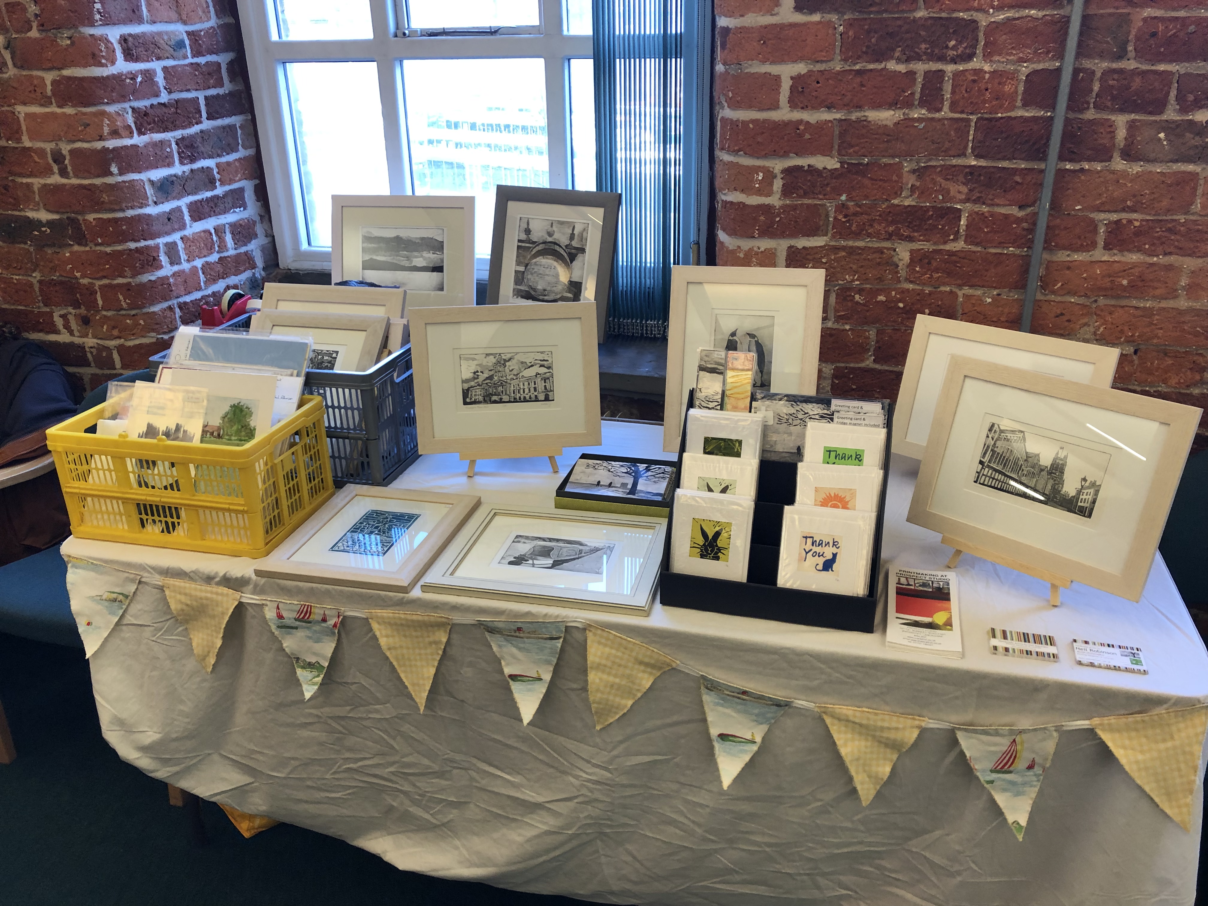 My stall at the Manchester Print Fair, Hatworks,Stockport on 2nd February.