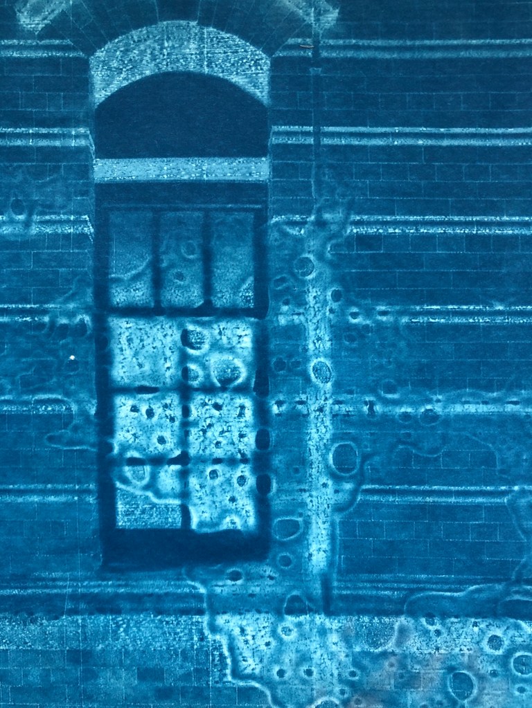 Window of one of the Greek Street buildings