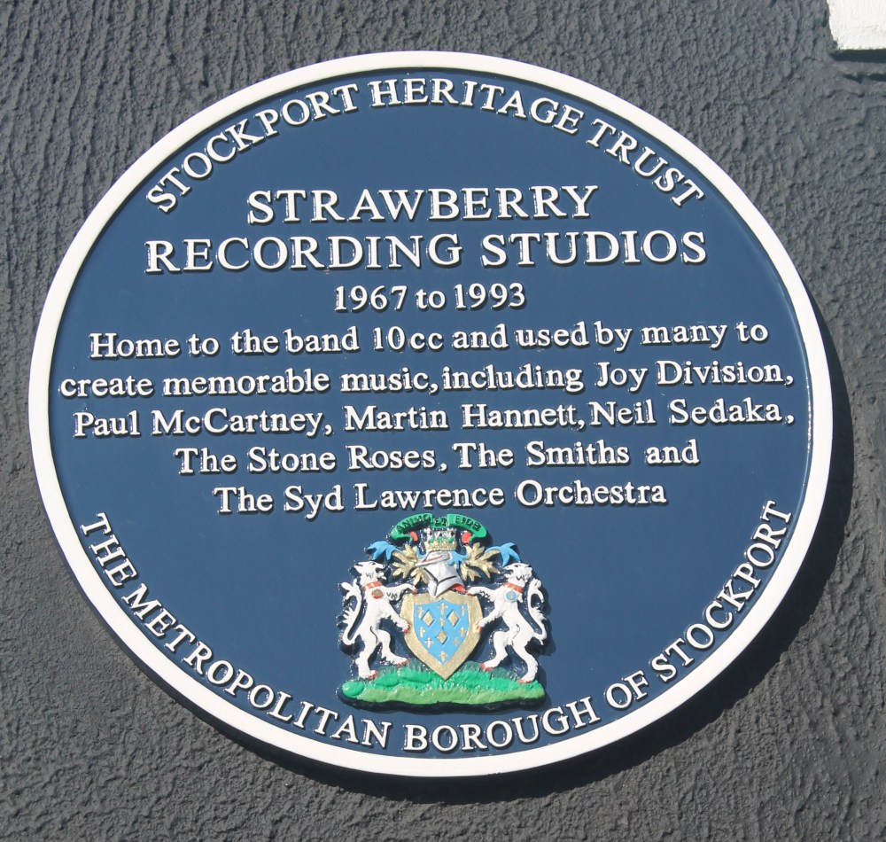 Strawberry Studios Stockport blue plaque