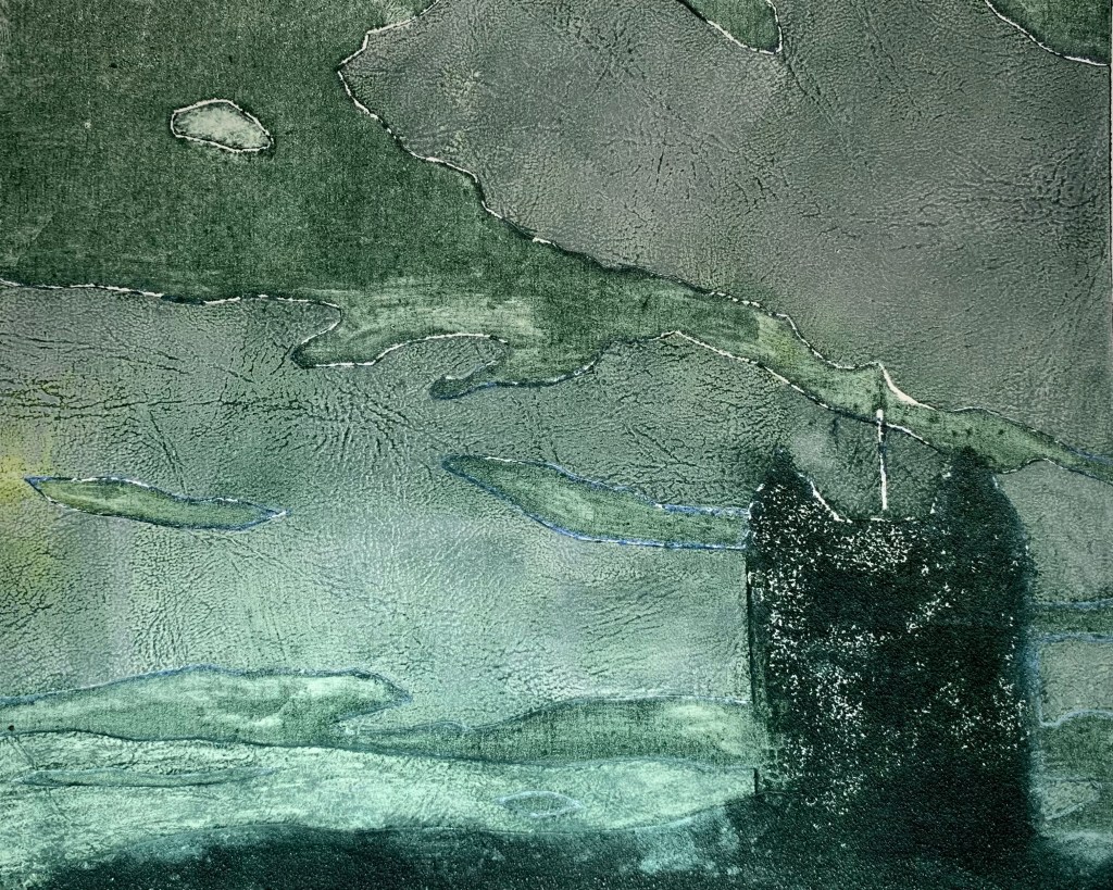 "The Cage" Collagraph