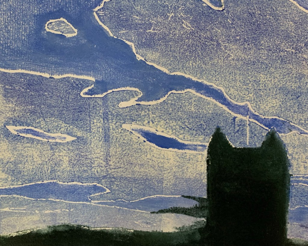 "The Cage" Collagraph