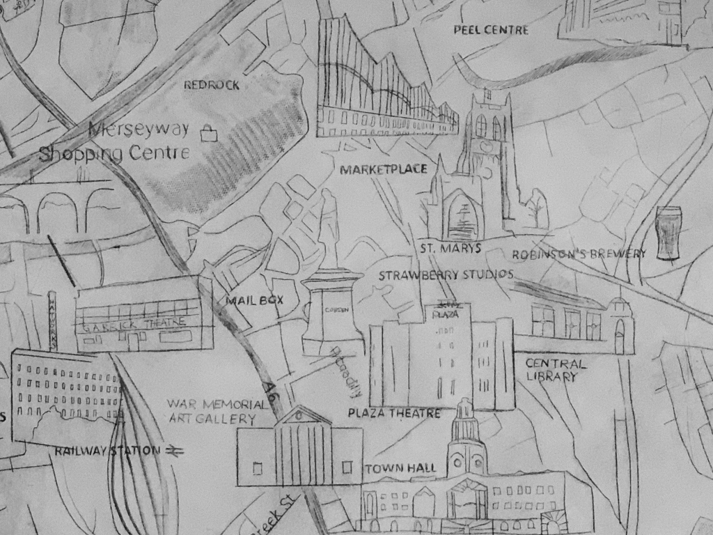 "Map of Stockport" Drypoint