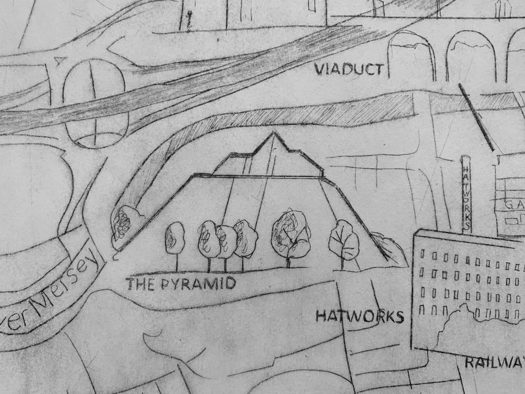 "Map of Stockport" Drypoint