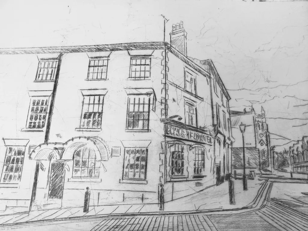 Boars Head Hotel by Neil Robinson, Drypoint
